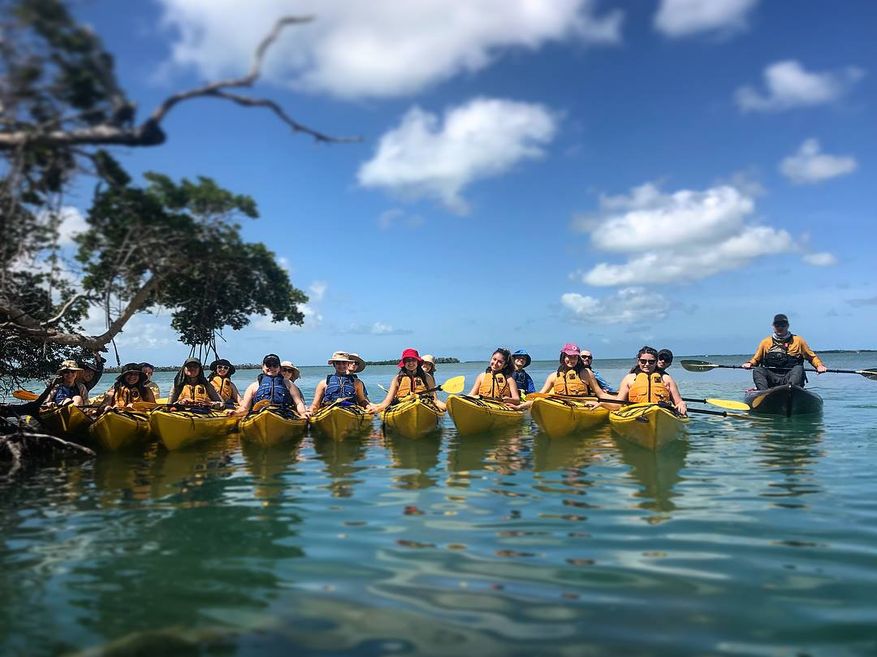 Students kayaking in Florida